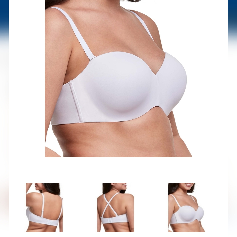2 Maidenform Women's Stay Put Strapless Push Up 4 Ways Underwire Bra